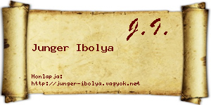 Junger Ibolya névjegykártya